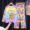 Full Sleeve Capybara Pajamas Sets Children Sleepwear Kids Pyjamas Boys Pjs Pijama Suits for 3 to 14Years Teenager Baby Clothes.