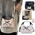 Mini Compact Handbag Women's Niche High-end Bow Dumpling Bag Shoulder Messenger Bag.