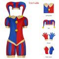 Pomni Cosplay Jumpsuit with Hat AShoes Cover Gloves Magical Virtual Circus Outfits for Halloween Carnival Circus Pomni Costumes. 