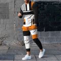 Men Clothes Set Fashion Long Sleeved T Shirt+Trousers Casual Tracksuit 2 Piece Suit Spring Male Sportswear Streetwear Oversized.