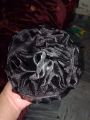 big organzahair bun clip under hijab in brown colour. 