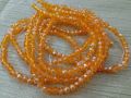 4 mm Crystal Beads | Pearls | Moti Pack | Moti Larri | Crystal Orange (01 Larri of Crystal Orange Color). 