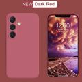 Delicate Liquid Silicone soft Phone Cases For S25 UItra S23 S24 FE For Samsung Galaxy S23 S24 Plus Camera Lens Protector Cover.