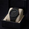 Trendy Roman Black Carbon Fiber Look Watch – Stylish & Lightweight Wristwatch. 