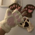 1 Set Cute Cat Ear Hair Wear Claw Gloves Girls Anime Cosplay Costume Plush Bell Cat Fur Ear Hairband Night Party Club Headbands.