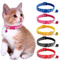 Cute Paw Print Adjustable Kitten Collar Bell Tie Cat Pet Puppy Colourful.