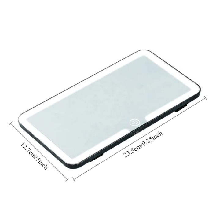 Car%20Interior%20Mirrors%20Sun%20Visor%20Plate%20LED%20HD%20Makeup%20Mirror%20for%20Girls%20Women%20Rechargeable%20Fill%20Light%20Universal%20Thin%20Vanity%20Mirror%20-%20Image%203