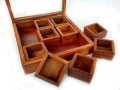 Wooden Handmade Spice Box / Multipurpose 9-Compartment Wooden Spice Box with Glass Lid – Handcrafted Masala Dabba Organizer. 