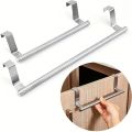 1pcs/kitchen stainless steel single pole towel rack cabinet door back rag hanger bathroom punch-free towel rod hanger. 