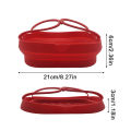 20cm Air Fryer Silicone Basket Tray Pot With Handle 8inch Square Airfryer Baking Mold Liner Foldable Kitchen Cooking Accessories. 