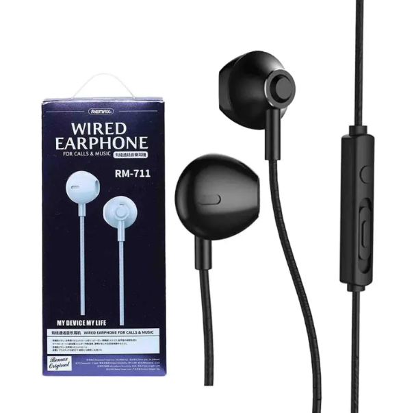 Imported Remax Rm-711 Wire Control Earplug Type Earphone(Null) - Headphone