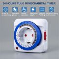 EU/US 24 Hours Timer Switch Timer Plug in Mechanical Grounded Programmable Smart Countdown Loop Switch Socket Auto Power off. 