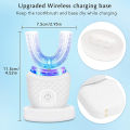 Wireless chargeable silicone bristle portable cleaning automatic toothbrush high quality u-shaped electric toothbrush. 