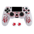 Laser Carving Soft Silicone Control Cover For Playstation 4 Controller PS4 Gamepad Skin with Joystick Grip Caps. 
