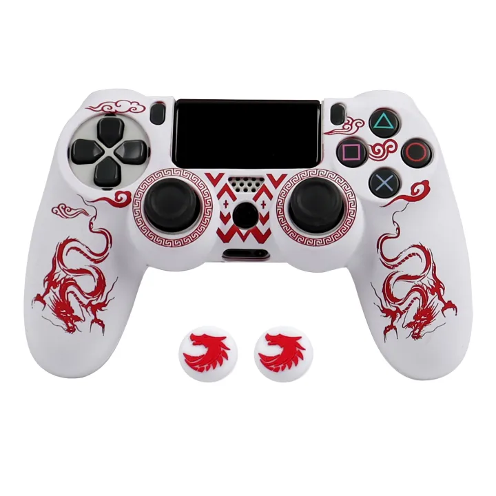 Laser%20Carving%20Soft%20Silicone%20Control%20Cover%20For%20Playstation%204%20Controller%20PS4%20Gamepad%20Skin%20with%20Joystick%20Grip%20Caps%20-%20Image%204