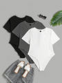 Plus Size Women's Round Neck Short Sleeve Jumpsuit (3 Pcs) Yoga Wear Jumpsuit Sports Fitness Outdoor Beach Summer.