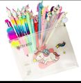 Beautiful Unicorn PVC Transparent Cute Clear Bag Pencil Case Makeup Pouch. 