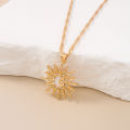 1Pcs Shining Rhinestone Unique Design Sun Star Moon Three In One Pendant Necklace Retro Women's Daily Versatile Party Jewelry.