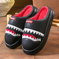 Warm Platform Slippers Men PU EVA Memory foam Soft Shark Cute Design Comfortable Non Slip House Shoes High Quality.