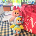Crybaby Powerpuff Girls plush series keychain hanging key bag cute gift. 