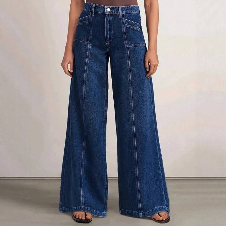 "Women%E2%80%99s%20Deep%20Blue%20Wide%20Leg%20Jeans%20-%20Stylish%20Denim%20Trousers%20for%20Comfort%20and%20Versatility%20-%20Image%206