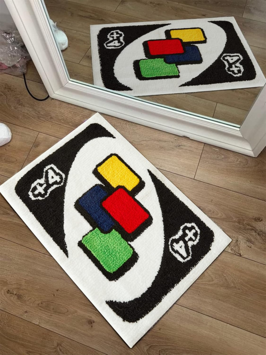 VIKAMA%20UNO%20Poker%20Aesthetic%20Door%20Mat%20Faux%20Cashmere%20Bedroom%20Bedside%20Rug%20Bathroom%20Absorbent%20Warm%20Floor%20Mat%20Bathroom%20Foot%20Mat%20-%20Image%202