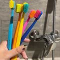 5 Packs of Chocolate Swiss Caring Soft Nylon Bristle Toothbrush Set, Ergonomic Handle, Ideal Choice for Travel and Hotels. 