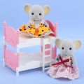 Miniature Dollhouse Double Bed Bedroom Decorative Toy Dollhouse Accessories Miniature Items Household Furniture Model Play House.