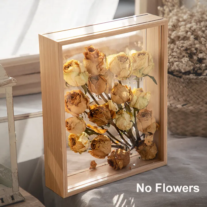 4cm%20Deep%20Transparent%20Shadow%20Box%20Frames%20Bouquet%20Display%20Flower%20Case%20Deep%20for%20Crafts%203D%20Picture%20Memorabilia%20Memory%20Wooden%20Tabletop%20-%20Image%208