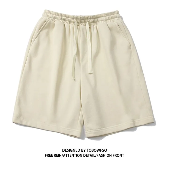100%25%20Cotton%20Simple%20High%20Street%20Shorts%20Men's%20and%20Women's%20Same%20Summer%20Loose%20Five-point%20Pants%20White%20Gray%20Sports%20Couple%20Pants%20-%20Image%204