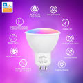 ZigBee GU10 WiFi Smart LED Light Bulbs RGB W+C 5W Dimmable Lamps App Control Spot Light Bulb Works With Alexa  Alice Hub. 