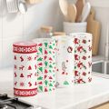 1roll Christmas Kitchen Paper Rolls - Thickened 3-Ply Heavy-Duty Disposable Cloths, Rags with Festive, Continuous Roll for Home. 