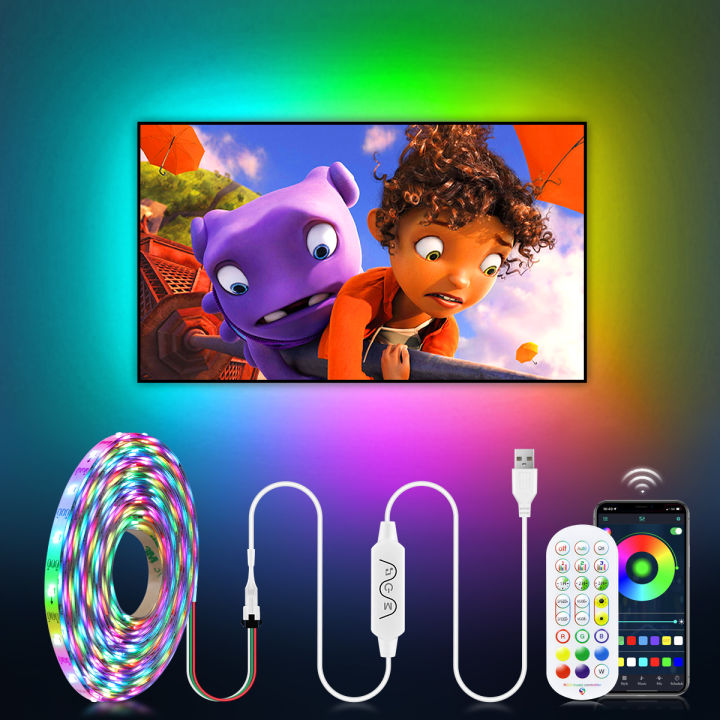 USB 5V LED Strip WS2812 Bluetooth Controller Music RGB IC Smart ...