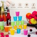50PCS/Bag Mini Plastic Shot Cups Disposable Random Color PartyGraduation Birthday WeddingPicnic Valentines Drinkware Accessories. 