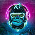 Monkey Gamer Neon Sign USB Dimmable LED Neon Light for Bedroom Gaming Room Bar Pub Room Decoration PC Gamer Gifts for Men. 