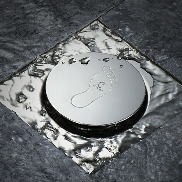 Floor drain push waste stainless steel jaali jali 6x6 push to open kitchen bathroom