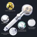360 degree rotating high pressure boost power shower water saving stop button rainfall shower head with fan. 