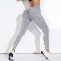Retro Stone Wash Sportswear Woman Gym Yoga Pants Distressed Seamless High Waist  Women Sports Leggings Tummy Control Squat-Proof. 
