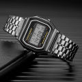 Fashion Digital Men's Watches Luxury Stainless Steel Link Bracelet Wrist Watch Band Business Electronic Male Clock Reloj Hombre. 