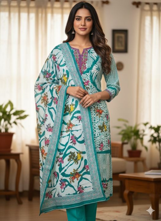 Jom Jom Premium Stylish Three Piece Set (For Women)