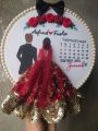 Customized Shadi Mubarak Hand Embroidery 8-Inch Wooden Frame | Personalized Wedding Gift. 