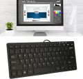 USB Wired Mini Keyboard, Slim Ergonomic Keyboard Small Compact Simple Wired Business Keyboard for Laptop and Desktop Computer, Plug and Play Small USB Keyboard. 