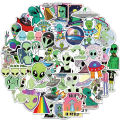 50PCS New Alien Cartoon Graffiti Stickers for Boys Toy Scrapbooking Phone Luggage Laptop Helmet Waterproof Decals.