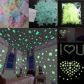 Glow in the Dark Stars Wall Stickers Pack of 100 Colorful 3D Fluorescent Decor. 