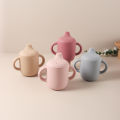 New solid 180ML Baby Silicone Sippy Cup BPA-Free Portable Feeding Cup Portable Learning Hand Shank Drinking Water training Cups.