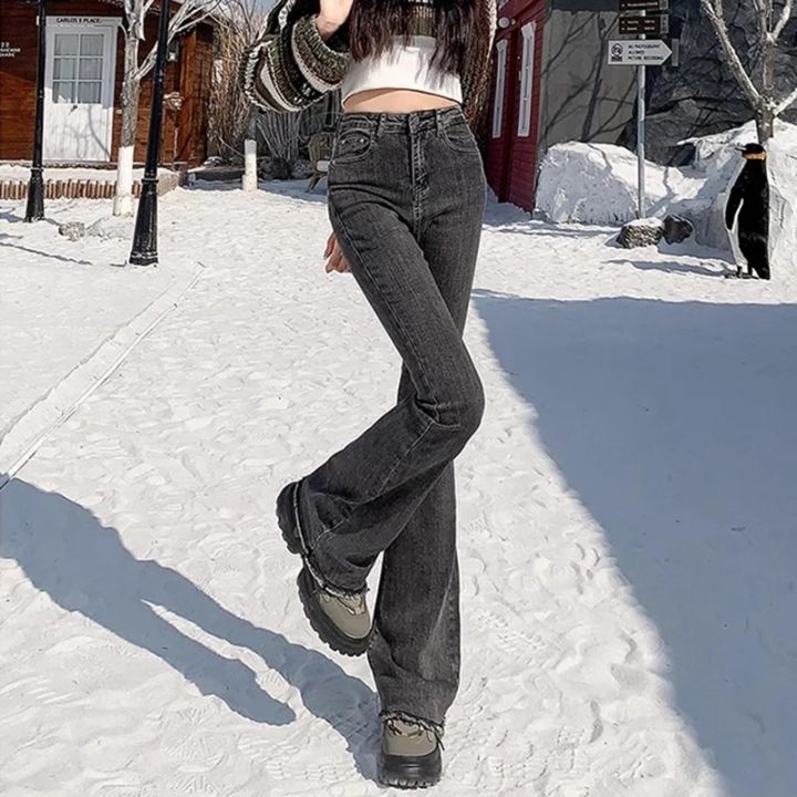 2024%20Woman%20High%20Waist%20Vintage%20Flare%20Jeans%20Female%20Gothic%20Elastic%20Bell%20Bottom%20Pants%20Lady%20Streetwear%20Blue%20Black%20Grey%20Denim%20Trousers%20-%20Image%205