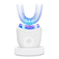 Wireless chargeable silicone bristle portable cleaning automatic toothbrush high quality u-shaped electric toothbrush. 