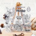 1 set Original Design Easter Bunny And Dwarf Clear Stamp And Cutting Dies Bundle-Includes Metal Dies,Knife Mold,Silicone Stamps. 