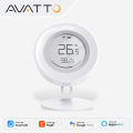 AVATTO ZigBee Temperature And Humidity Sensor E-ink Screen Indoor Hygrometer Real-time Updates Works With Tuya Alexa  Home. 