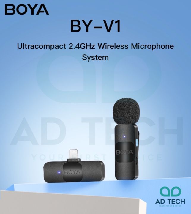 BOYA BY-V1 For iOS Ultracompact 2.4GHz Wireless Microphone System